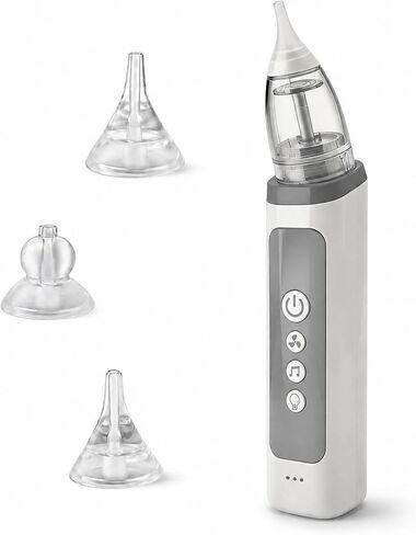 Electric Nasal Aspirator for Baby & Toddler, 3 Adjustable Suction Levels with Soothing Light & Music for Gentle Nasal Care in Kuwait
