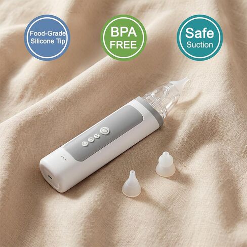 Electric Nasal Aspirator for Baby & Toddler, 3 Adjustable Suction Levels with Soothing Light & Music for Gentle Nasal Care in Kuwait