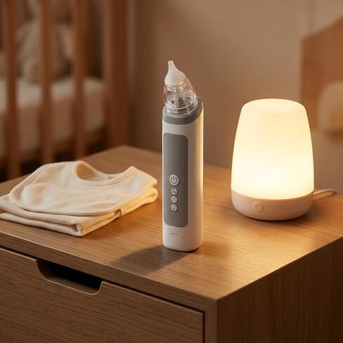 Electric Nasal Aspirator for Baby & Toddler, 3 Adjustable Suction Levels with Soothing Light & Music for Gentle Nasal Care in Kuwait