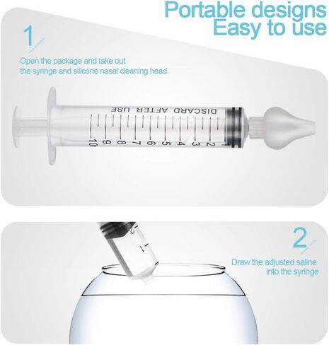Gegong Professional Baby Nasal Irrigator Portable Infant Nose Cleaner Rinsing Device Fast All Natural Relief-Nasal Irrigation/Nasal Spray/Nasal Hygiene (4 Pieces) in Kuwait
