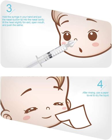 Gegong Professional Baby Nasal Irrigator Portable Infant Nose Cleaner Rinsing Device Fast All Natural Relief-Nasal Irrigation/Nasal Spray/Nasal Hygiene (4 Pieces) in Kuwait