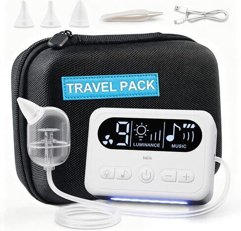 Electric Nasal Aspirator for Baby, 9 Adjustable Suction Power,Nose Cleaner Travel Kit,LED Display,Night Light and Music Soothing Function, Electric Nose Sucker for Newborns/Infants in Kuwait