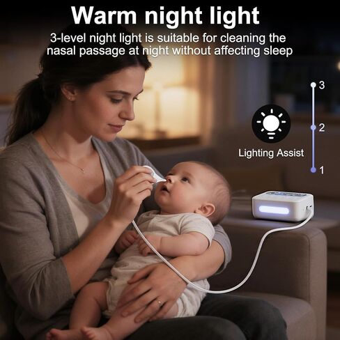 Electric Nasal Aspirator for Baby, 9 Adjustable Suction Power,Nose Cleaner Travel Kit,LED Display,Night Light and Music Soothing Function, Electric Nose Sucker for Newborns/Infants in Kuwait