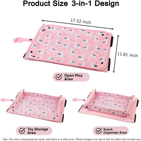 QISHENG Children's tray table cover, foldable plane travel manager, pocket design, children's travel essentials, plane，train，car friendly, light and machine washable. in Kuwait