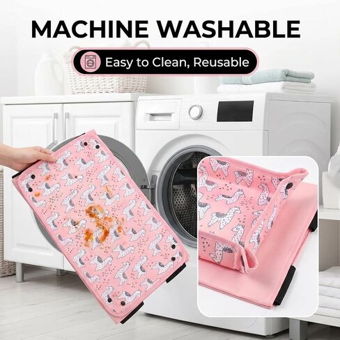 QISHENG Children's tray table cover, foldable plane travel manager, pocket design, children's travel essentials, plane，train，car friendly, light and machine washable. in Kuwait