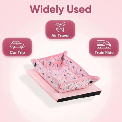 QISHENG Children's tray table cover, foldable plane travel manager, pocket design, children's travel essentials, plane，train，car friendly, light and machine washable. in Kuwait