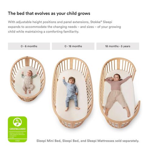Stokke Sleepi Mini Mesh Liner V3, White - Compatible with Sleepi Mini V3 - Breathable 3D Mesh for Safe Sleep - Machine Washable in Kuwait