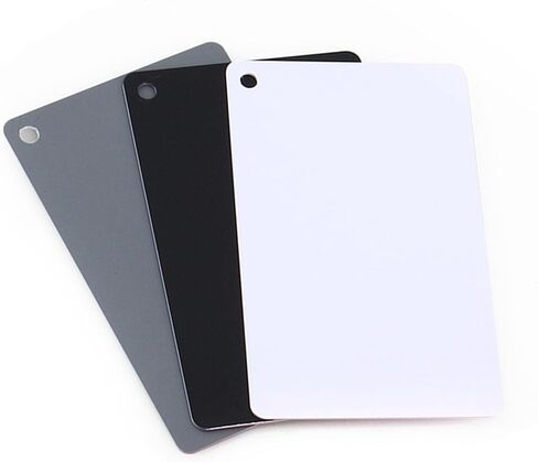 Professional Photography Color Balance Card Set, 3 in 1 Calibrated Grey White Black Cards with Neck Strap for Digital Camera Exposure White Balance Correction Studio Outdoor in Kuwait