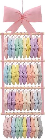 Sliner Pink Bow Headband Holder Head Bands Organizer for Girls, Baby Wall-mounted Headbands Hair Accessories Display Rack with 40 Plastic Hooks for Nursery Room Bedroom Living Room in Kuwait