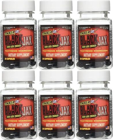 Black Jax Good Luck Energy Extreme Energizer Dietary Supplement 20ct Capsules/Bottle (Lot of 6 X) = 120 Capsules in Kuwait
