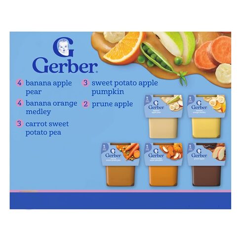Gerber 2nd Foods Natural for Baby WonderFoods Baby Food, Variety Pack, 4 oz Tubs (32 Pack) in Kuwait