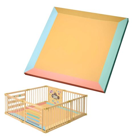 ZETY Baby Play Mat for 8-Panel Playpen – Padded Playpen Floor Mat, Wipeable PU Leather Cover, Soft Foam Core, Under the Sea in Kuwait