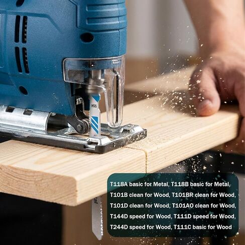 10-Piece T118A T-Shank Jigsaw Blades, High Carbon Steel Jig Saw Blade Set for Thin Metal, Sheet Metal and Aluminum Cutting, Compatible with Most Major Jigsaws in Kuwait