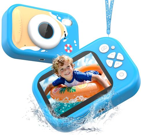 Waterproof Kids Camera, Underwater Camera for Kids 1080P Digital Video Camcorder with 2.4" Display, 32GB TF Card, Emergency LED Flash, Diving Swimming Beach Pool Toys for 3-12 Years Old Girls, Pink in Kuwait