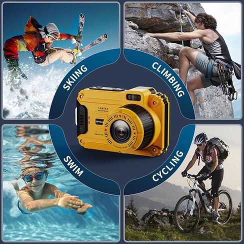 48MP Waterproof Digital Camera with 32GB TF Card | 2.8" IPS Screen 33FT Waterproof, 6X Optical Zoom, Dustproof Shockproof for Underwater Snorkeling, Surfing, Rafting in Kuwait