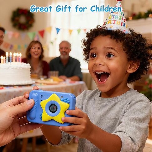 IP68 Waterproof Kids Toy Camera, 32GB Card, 48MP 1080P, Ages 3+, Star Blue | Shockproof underwater digital camera for swimming and outdoor play; fun Christmas or birthday gift for boys and girls. in Kuwait