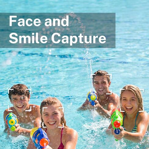 Underwater Camera 4K 48MP, Dual-Screen Waterproof Digital Camera, 10.83FT Dive for Swimming Travel, 16X Zoom Fill Light, 32GB Card, Blue in Kuwait
