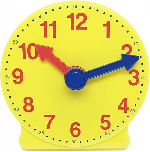 4 inch Teaching Clock, Learning Tell Time Analog Clock Demonstration 12 Hour 2 Pointers for Classroom Teacher in Kuwait