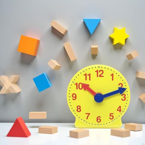 4 inch Teaching Clock, Learning Tell Time Analog Clock Demonstration 12 Hour 2 Pointers for Classroom Teacher in Kuwait