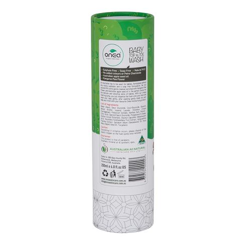 ONEA Baby Top to Toe Wash - Tear-Free Baby Shampoo and Body Wash for Sensitive Skin - Hydrating and Gentle Bath Infused with Kakadu Plum - 6.8 oz in Kuwait