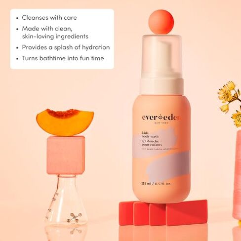 Evereden Multi-Vitamin Kids Body Wash & Body Lotion: Cool Peach - Clean and Non-Toxic Products | Multi-Vitamin Skin Care for Kids in Kuwait