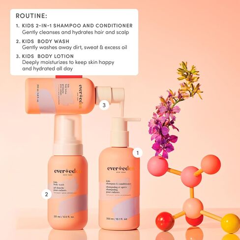 Evereden Multi-Vitamin Kids Body Wash & Body Lotion: Cool Peach - Clean and Non-Toxic Products | Multi-Vitamin Skin Care for Kids in Kuwait