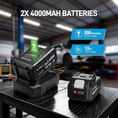 GEVEELIFE Impact Wrench 480Ft-lbs(650N.m) Brushless, 1/2 Impact Gun with 2x4.0Ah Battery, Cordless Impact Wrench, 6 Sockets, 8 Drill Bits, 3300RPM Power Electric Impact Driver for Car/DIY Furniture in Kuwait
