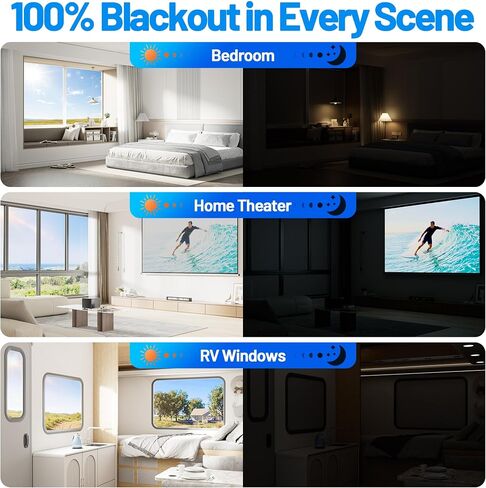 Linen Blackout Curtains for Bedroom Portable 105"×58" 100% Black Out Window Cover with Velcros, Temporary Blackout Shades Window Film Black-Out Blinds No Drill for Baby Nursery Travel Office RV-Grey in Kuwait