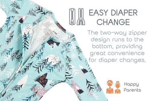 Baby Boys Footie Pajamas 0-9 Months Rayon Derived from Bamboo Cartoon Printed Sleepers for Newborn Boys 2 Packs in Kuwait