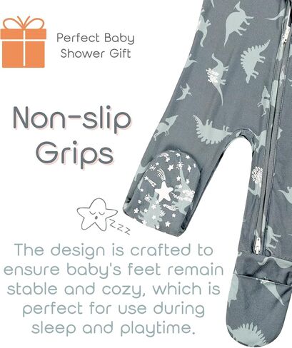 Baby Boys Footie Pajamas 0-9 Months Rayon Derived from Bamboo Cartoon Printed Sleepers for Newborn Boys 2 Packs in Kuwait