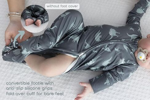 Baby Boys Footie Pajamas 0-9 Months Rayon Derived from Bamboo Cartoon Printed Sleepers for Newborn Boys 2 Packs in Kuwait