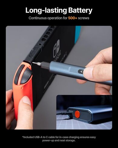 xTool Selected Mini Electric Screwdriver, 52-in-1 Precision Screwdriver Set Electric 400RPM 5 Torque Settings, 48 Drill Bits, Pry Bar, Led, Tweezers, Electric Precision Screwdriver Kit for Pc Building in Kuwait