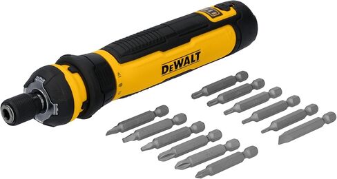 DEWALT Cordless Screwdriver, 4V USB Rechargeable Electric Screwdriver with 12 pcs Screwdriver Bit Set, LED Light, FLEXDRIVE Control, Compact, Ergonomic (DWHT66719) in Kuwait
