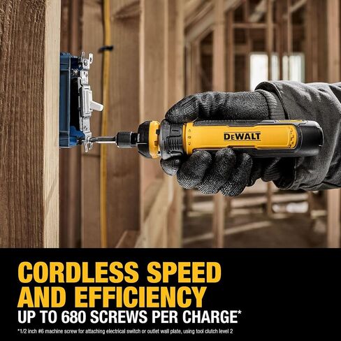 DEWALT Cordless Screwdriver, 4V USB Rechargeable Electric Screwdriver with 12 pcs Screwdriver Bit Set, LED Light, FLEXDRIVE Control, Compact, Ergonomic (DWHT66719) in Kuwait