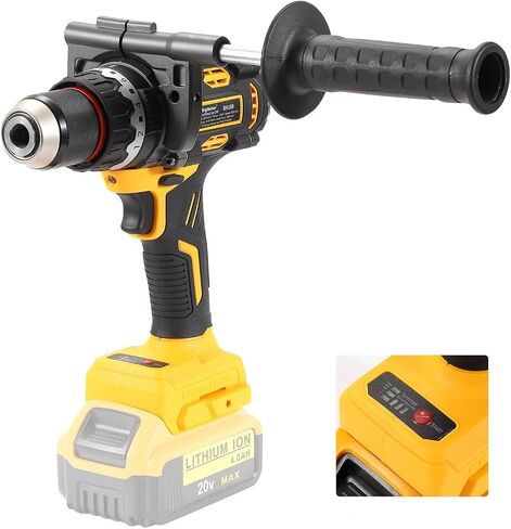 Brushless Hammer Drill for DEWALT 20V Battery, 1416In-lbs Torque 1/2-Inch | Tool Only, No Battery or Charger; Gyroscope Anti-Twist; 21+1 Clutch; 0-2000 RPM; All-Metal Chuck; LED Work Light in Kuwait