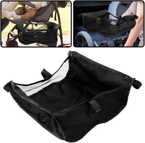 BESTonZON Umbrella Stroller Storage Basket Under Seat Mesh Net Bag Attachment, Pushchair Organizer Caddy for Diapers & Shopping in Kuwait