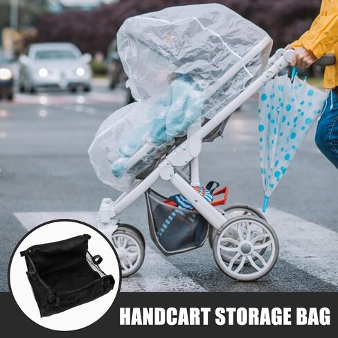 BESTonZON Umbrella Stroller Storage Basket Under Seat Mesh Net Bag Attachment, Pushchair Organizer Caddy for Diapers & Shopping in Kuwait