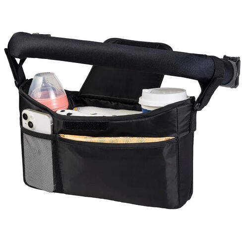 Tiny Twinkle Universal Stroller Organizer with Adjustable Strap - Waterproof Stroller Caddy Fits Baby Jogger, Nuna, Graco, Donna and Bugaboo Strollers（Black） in Kuwait