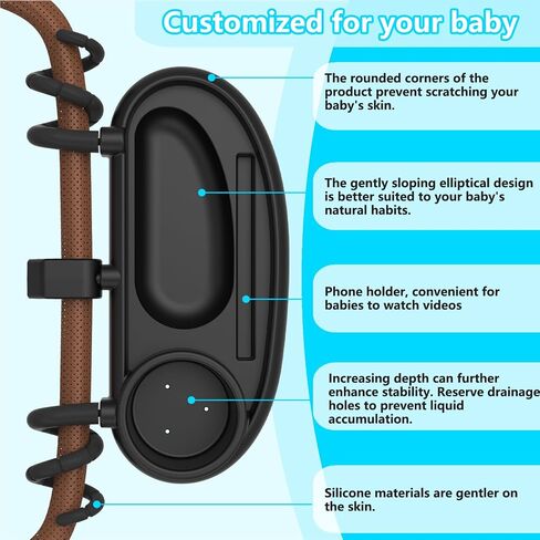 Universal Stroller Snack Tray with Cup Holder and Phone Holder | Three-point support,Perfect for storing snacks, water bottles, and cell phones,Silicone arms to protect,Universal Design in Kuwait