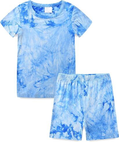 Babymine Boys Girls Soft Rayon Pajamas 18M-8 Years Summer Shorts set | Cloud Soft, Breathe Easy All Night, Stretchable Fabric, Special Tie Dye, Loose Fitting, Easy On Off in Kuwait