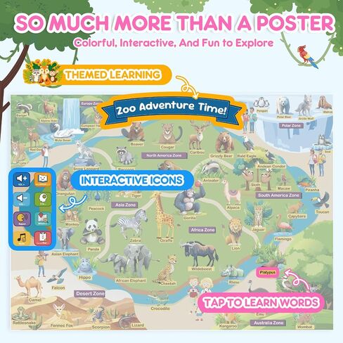 Interactive Learning Posters with Talking Astronaut Pen | Tap to Learn ABCs Numbers Colors and Words, Screen Free, Educational Toy, For Toddlers Ages 3 to 5 in Kuwait