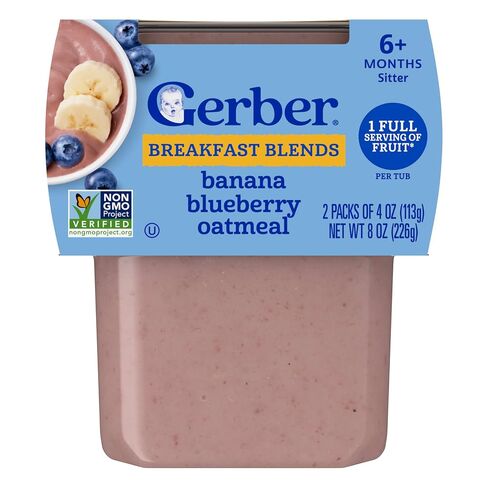 GERBER 2nd Food Infant Cereal Banana Blueberry Oatmeal 2x4oz in Kuwait