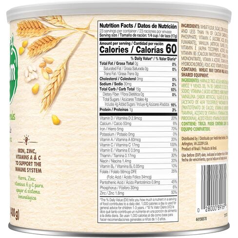 Nestle Nestum Junior Cereal, 3 Cereals - Wheat, Corn & Rice, Made for Toddlers 12 Months, 14.1 OZ Canister (Pack of 3) in Kuwait