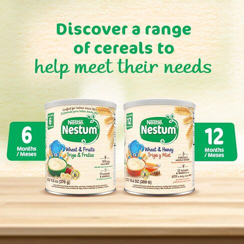 Nestle Nestum Junior Cereal, 3 Cereals - Wheat, Corn & Rice, Made for Toddlers 12 Months, 14.1 OZ Canister (Pack of 3) in Kuwait