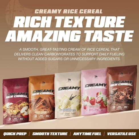 Dragon Pharma Creamy Rice Cereal, Gourmet Taste, Delicious Hot Cereal, Ready in Seconds, 25g Carbs (25 Servings, Vanilla White Chocolate) in Kuwait