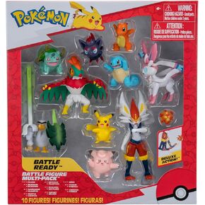 Pokémon Battle Figure 10 Pack - One 4.5-Inch Cinderace Figure Plus Three 3-Inch and Six 2-Inch Battle Figures Including Pikachu (Amazon Exclusive)