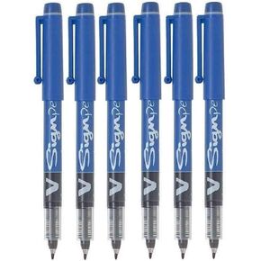 Pilot Blue V Sign Pen Liquid Ink Medium 2mm Nib Tip 0.6mm Line Width V-Sign Fibre Tip Point Marker Graphics SW-VSP (Pack of 6)