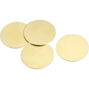 MECCANIXITY Brass Stamping Blank Round Metal DIY Tag 30mm Dia 1mm Thick for Craft, Pendant Decoration, Pack of 4
