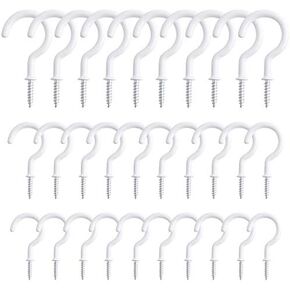 خطاطيف براغي SAISN عالية التحمل، خطاطيف كأس مطلية بالفينيل، خطافات سقف، خطاطيف حائط للمطبخ، خطافات برغي للتعليق على النباتات للاستخدام الداخلي والخارجي 1-1/4 بوصة، 1-1/2 بوصة، 2 بوصة (30 حزمة، 3 مقاسات) in Kuwait