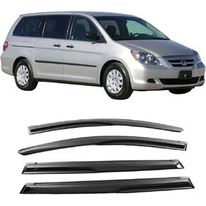 Window Visors Compatible with 2005-2010 Honda Odyssey, Full Set Smoked JDM Stick On by IKON MOTORSPORTS, 2006